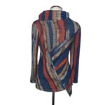 NorthStyle Navy Blue Asymmetric Striped Funnel Cowl Neck Women’s Long Sleeve Top Photo 2