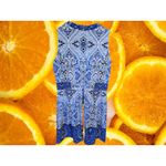 Chetta B  Blue‎ Paisley Sleeveless Dress Size 10 Photo 7