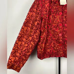 Coldwater Creek Red Beaded Sequined Burnout Scroll Button Up Collared Jacket Photo 1