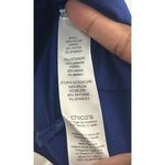 Chico's  Women's Blue Watercolor Tie-Dye Knit‎ Lined Banded Hem Top Sz 2 Vacation Photo 3