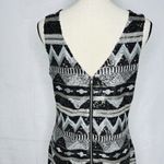 One Clothing One Love Clothing Sequin V-Neck Minidress Aztec Silver Black Gold Women's Sz M Photo 6