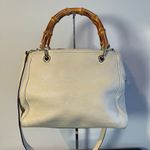 Gucci  Bamboo Shopper Ivory Leather 2way Satchel Bag - Preowned Photo 2