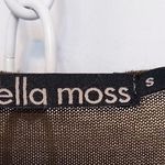 Ella Moss Striped Brown Gray Cream Gathered Ruching V-Neck Blouse Shirt Top Photo 3