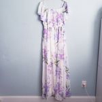 Baltic Born Daphne Ivory & Purple Floral Off Shoulder Maxi Dress Photo 6