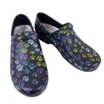 JEFFRICO NWOT Pawprint Black Lightweight Foam Comfort Slip On Clogs Size 9 Photo 0