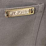St. John  Yellow Label Cotton Stretch Chino Pants Slacks Straight Leg Grey Size 4 Photo 5