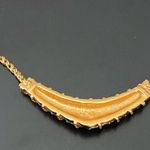 Swavorski Vintage 70’s SWAROVSKI Swan Signed Gold-tone Slope V Bar Pendant Necklace 17g Photo 11