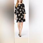 Tommy Hilfiger NWT Floral  BLACK SILKY KNIT DRESS Photo 1