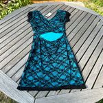 Planet Gold  blue black lace dress nwt size large Whimsygoth fall date‎ night Photo 3