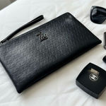 Zadig & Voltaire Initale La Pouch Clutch in Black Photo 0