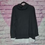 Chico's CHARCOAL GRAY STRETCH KNIT COWL NECK SWEATER DUAL LAYERED BLOUSE 3 XL Photo 1