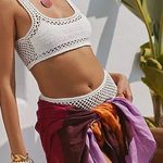 Beach Riot NWT Elliot Crochet White Bikini Set L Photo 0