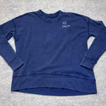 Aerie  'So Salty' Sweatshirt Womens XXS Blue Crew Neck Pullover Beachy Relaxed Photo 0