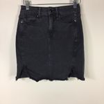 Good American  The Bombshell Frayed Denim Miniskirt 0/25 Black Photo 5