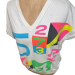 Vintage Variety USA Crewneck Short Sleeve Colorful Graphic Sweatshirt Medium White Photo 0