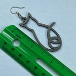 Green Tree Jewelry Kitty Cat Silhouette Wooden Earrings Dangle Drop Hook Photo 12