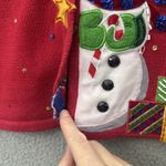 Chadwick's Vintage Christmas Cardigan Sweater Ugly Holiday Snowman Women's Small Photo 1