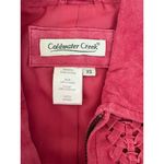 Coldwater Creek ‎ Women's XS Pink Suede Leather Jacket  Braided Detail Photo 2