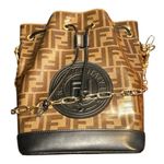Fendi - Authentic  Brown Glazed Fabric Bucket Bag Photo 2
