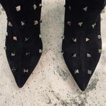 Valentino Garavani Rockstud Boots Mid Calf Suede High Heel Black Size 36.5 Photo 4