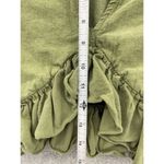 Fancyinn  Women's Blouse Cropped V Neck Solid Green Pleated Hem Size Medium Photo 4