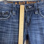 Rock Revival  Sara Boot Jeans Womens 29 Blue Dark Wash Embellished Bootcut Flap Photo 5