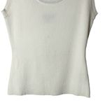 Camille La Vie White Fitted Ribbed Tank Top Rayon Nylon Large Capsule Minimalist Photo 2