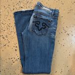 REROCK for EXPRESS Stylish Dark Blue Flare Jeans • Size 4 Short Photo 7