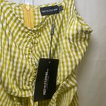 Pretty Little Thing NWT Gingham Cutout Ruched Dress - Size 12 - Chartreuse Photo 4