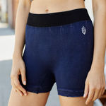 Free People Movement Free People The Way Home Navy Blue Ribbed Shorts Photo 0