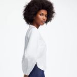 Madewell NWT  White V-Neck Long-Sleeve Top - Size: XXS Photo 14