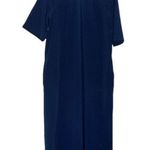 Vanity Fair  Blue Brush Polyester House Dress Robe Medium Pullover Housedress Photo 3