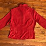 Worthington Red Faux Suede Button Down Women's Shirt Medium EUC Photo 5