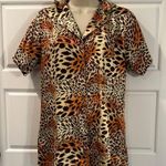 Bimba Y Lola leopard print silk blouse medium Tan Photo 0