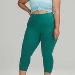 Lululemon Wunder Train High Rise Crop Leggings Crunch Teal Lagoon Athleisure Photo 1