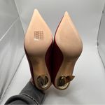 Michael Kors NWB  Halle Leather Mule Pump size 7M red gold heel Photo 9