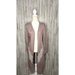 Soma Women's Long Knit Duster Cardigan Lace Trim Pink Size Medium Photo 4