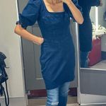 Betsey Johnson denim dress. Puff sleeve with back zipper closure S Photo 1