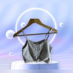 ZARA  Striped Denim Crop Top Blue & White Sleeveless Square Neck Size 13-14 Cm 16 Photo 2