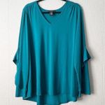 Grace Womens Top 2X Stretch Casual Workwear Career Office Contemporary Feminine Blue Photo 0