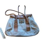 B. Makowsky Cream & Tan Leather Shoulder Bag Gold Hardware Women's Photo 1