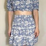 J.Crew  Blue and White Matching Top (Sz L) and Skirt (Sz M) Photo 0