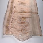 NEW vintage silk shawl Elegant Gold Jacquard Stoles Embroidered wool silk blend Photo 2