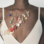 ZARA 3 Pack Multi Gold Charm Necklace Long Gold Bohemian Resortwear Beach Boho Photo 0