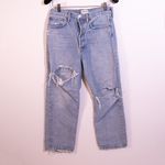 AGOLDE  Women's 90's Pinch Waist Straight Leg Distressed Denim Jeans Blue 27 Photo 0