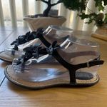 B.O.C. Size 6 Floral Sandals With Buckle Strap Slip On Comfortable Sandals Black Photo 2