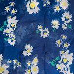 Bongo NWT Medium Blue Floral Sheer Stretchy Frill Puff Sleeve Shirred Blouse Photo 2