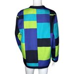 Alfred Dunner  Jacket Women 12 Black Green Blue Colorblock Quilted Granny Grandma Photo 3