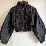 Free People Movement NWT  Womens Jacket Black Glitz Blitz Bomber Puffy Size XS Photo 0