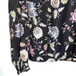 Vince Camuto Black Floral Print High Neck Smock Blouse Photo 3